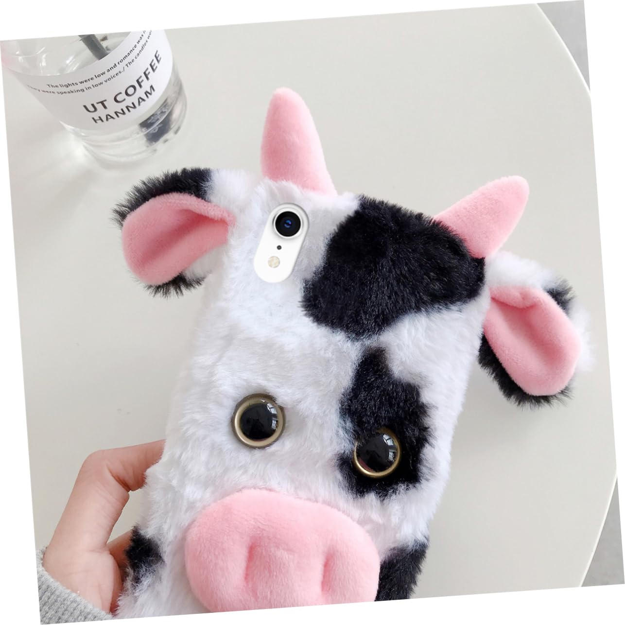jojofuny 3piezas Funda De Teléfono De Vaca De Peluche para Suave y Duradera Protección contra Golpes y Arañazos Diseño Antideslizante Acceso Fácil Puertos y Botones