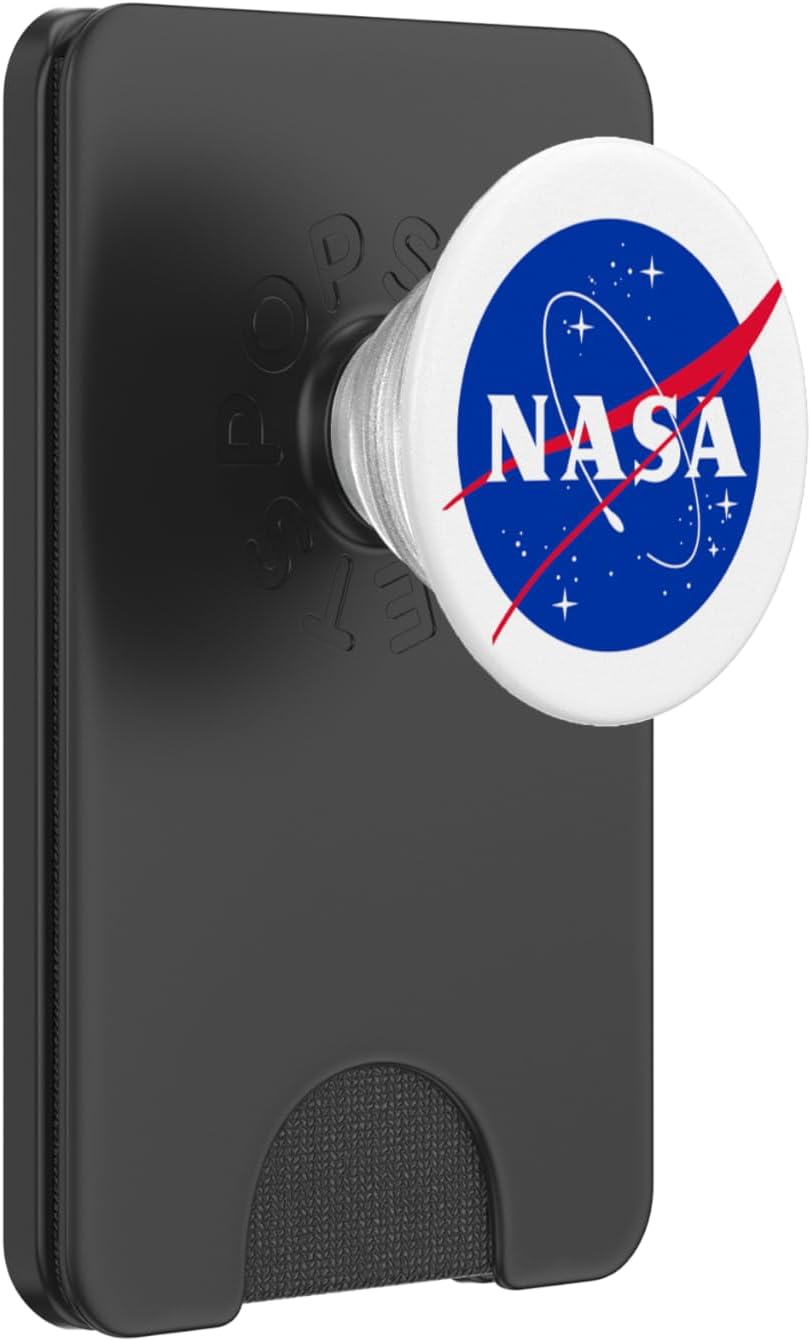 NASA Logo White PopSockets PopGrip for MagSafe