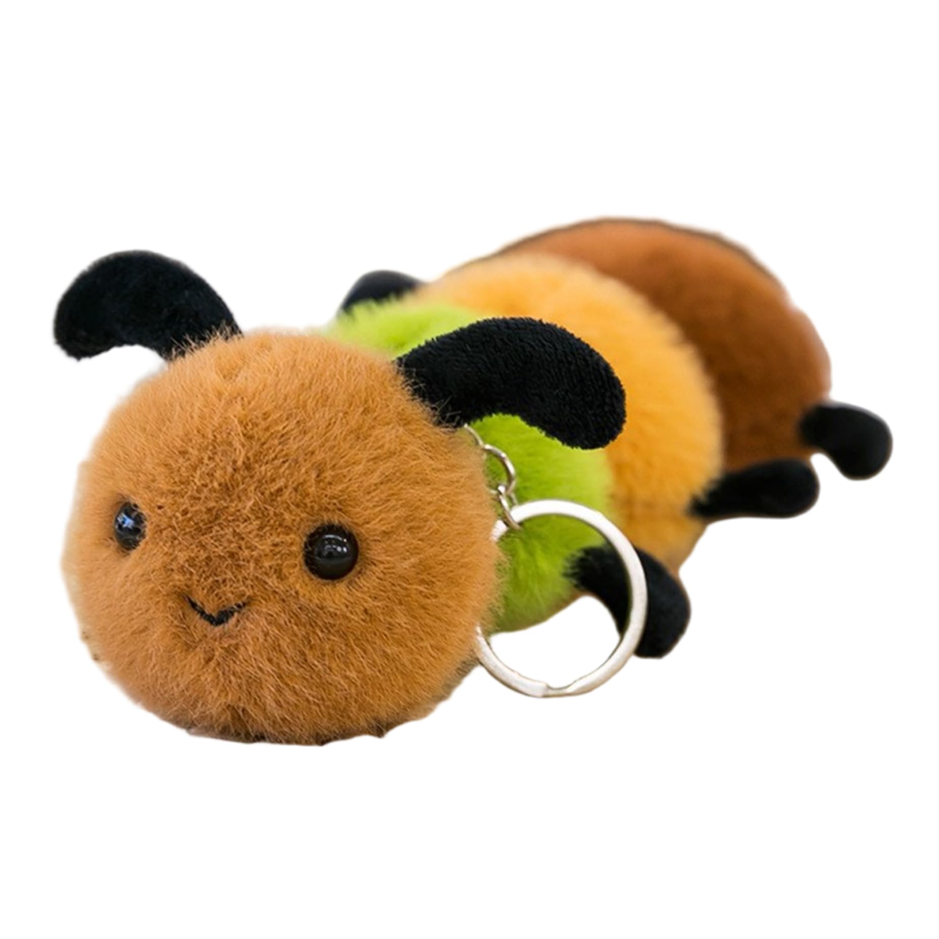 Vistnale Plush Toys, Caterpillar Plush Keychain - Adorable Realistic Stuffed Animal Toy, Soft & Cuddly Bug Plushie With Metal Key Ring For Backpack, For Kids (4.72 Inch)