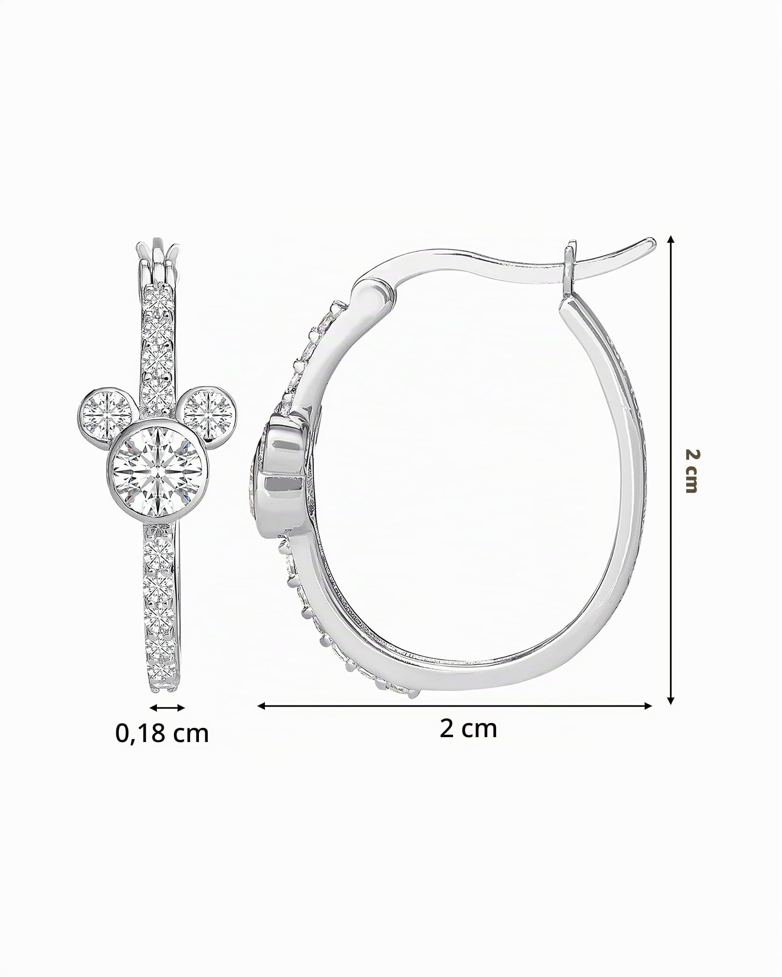 Disney Jewelry for Women Mickey or Minnie Mouse Creolen Sterlingsilber Zirkonia