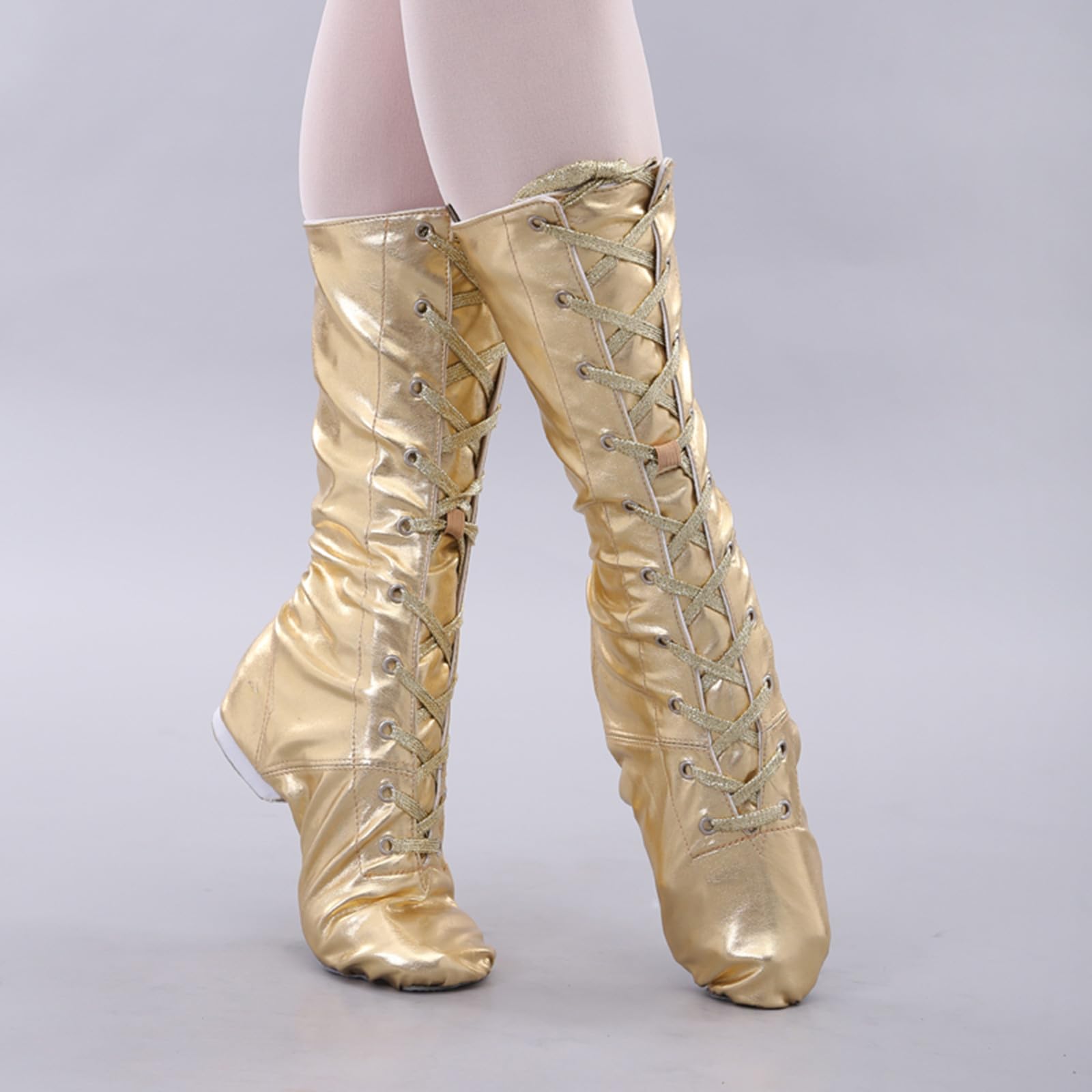 Jazz Tanzschuhe Damen Jazzschuh Tanzstiefel Ballsaal Danz flach Karnevalstiefel Elegantes Tanzstiefeletten Yoga Shoes Training Ballerinas Tanzschuhe mit Schnürung