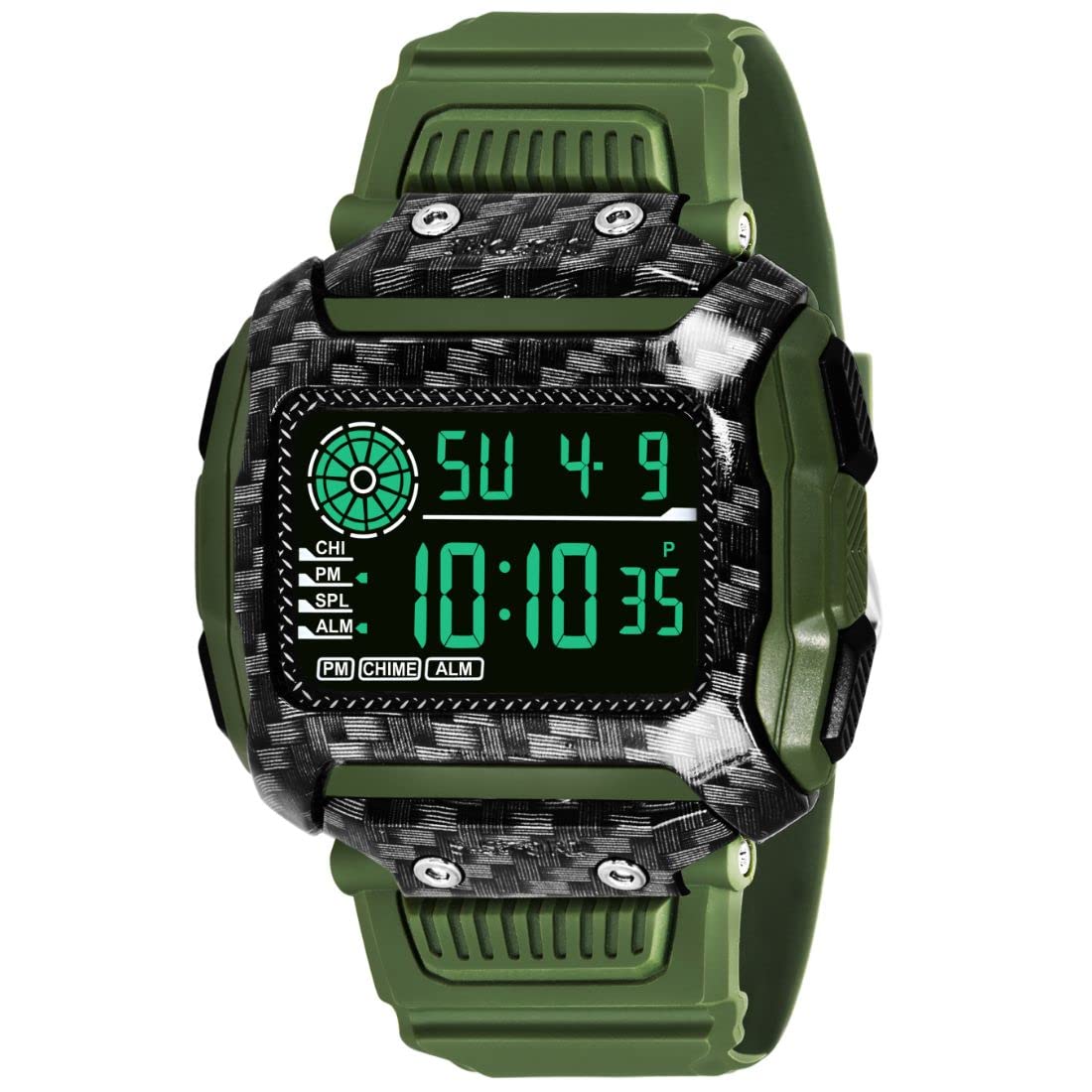 ZEKU PU Synthetic Leather LED Light Chronograph Luxury Digital Waterproof Watch for Men (9097PLAN, Green) (B0BN3B9K7J) Amazon Price History, Amazon Price Tracker