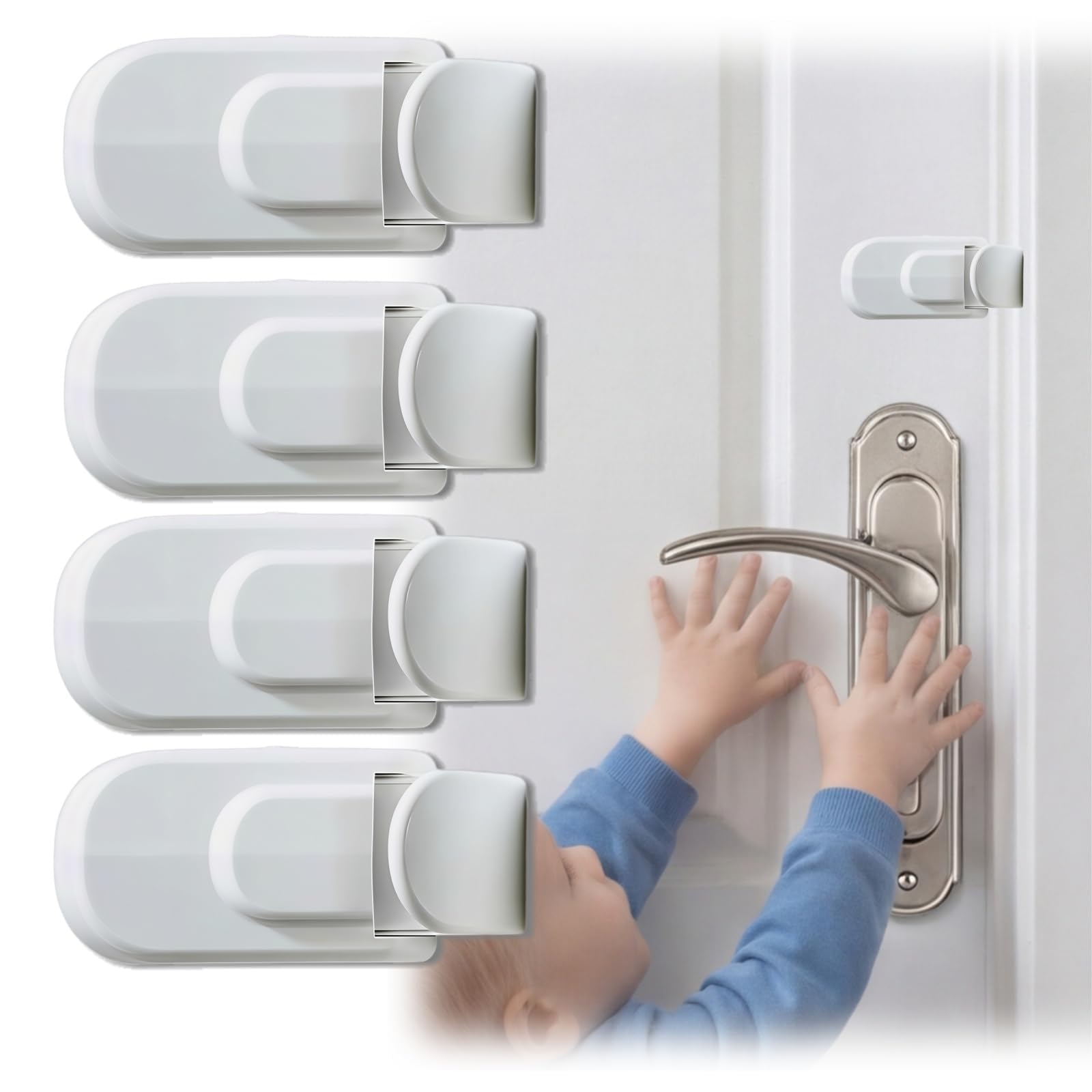 Child Proof Door Lock, Snap-On Door Knob Safety Lock & Door Handle Child Lock, No Tools Required, Fits Knob & Lever Door Handle Safety Lock for Baby, Toddler, Cat & Dog (1PC) — view 10