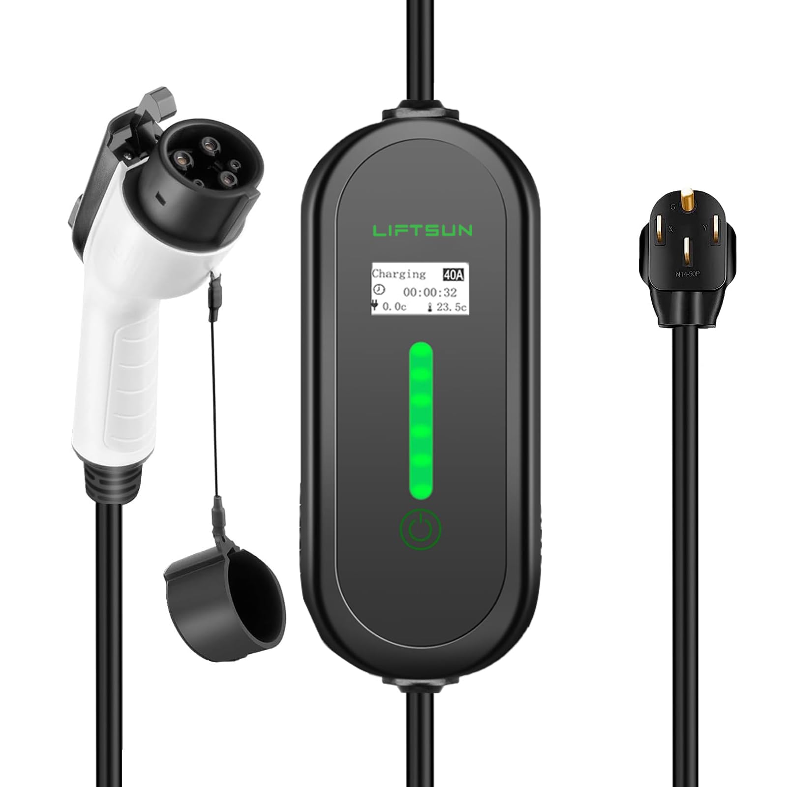 Level 2 EV Charger,Max 40Amp 9.6KW EVSE,J1772 Charger for Home,Electric Vehicle Charging Station,Adjustable Current & Schedule Charging, NEMA14-50P with 21ft Dual Use Cable for EVs and PHEVs