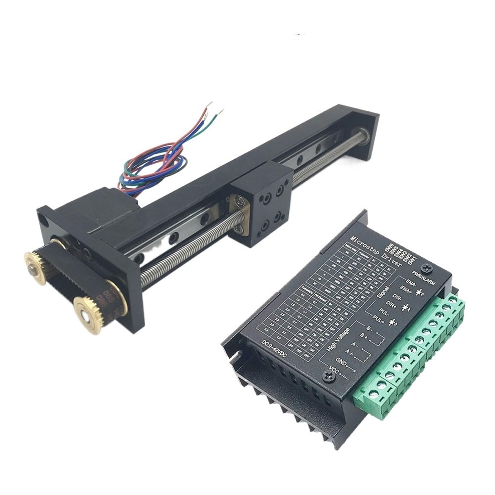 Modulo lineare da tavolo scorrevole, vite trapezoidale, binario di linea del motore Nema11, mini puleggia sincrona da corsa da 50 mm a 300 mm, fai da te (passo 300 mm, 1 mm)