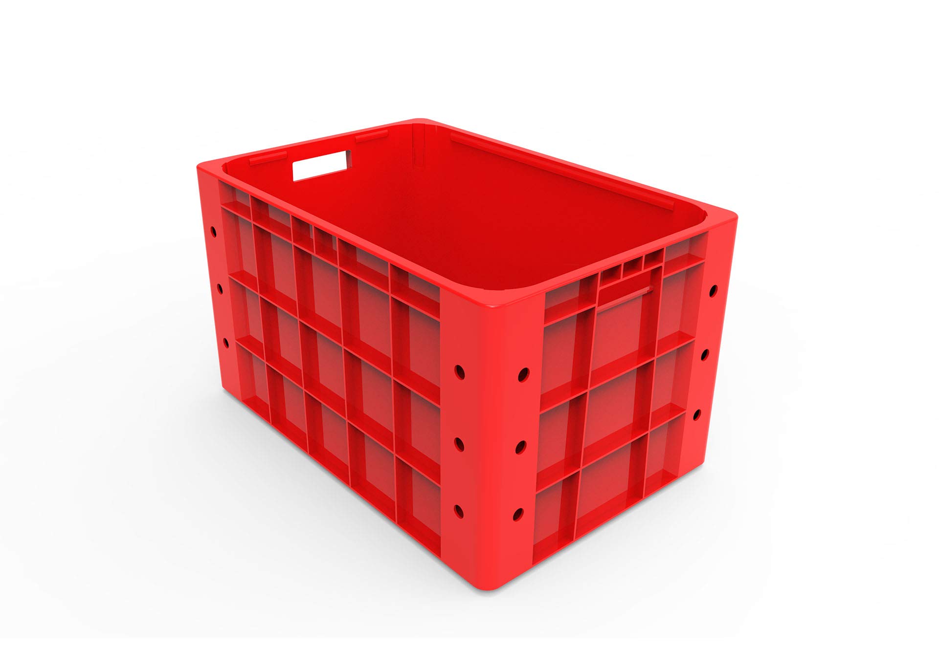 Palletco Plastic Storage Crate Red 60 x 40 x 35 cm