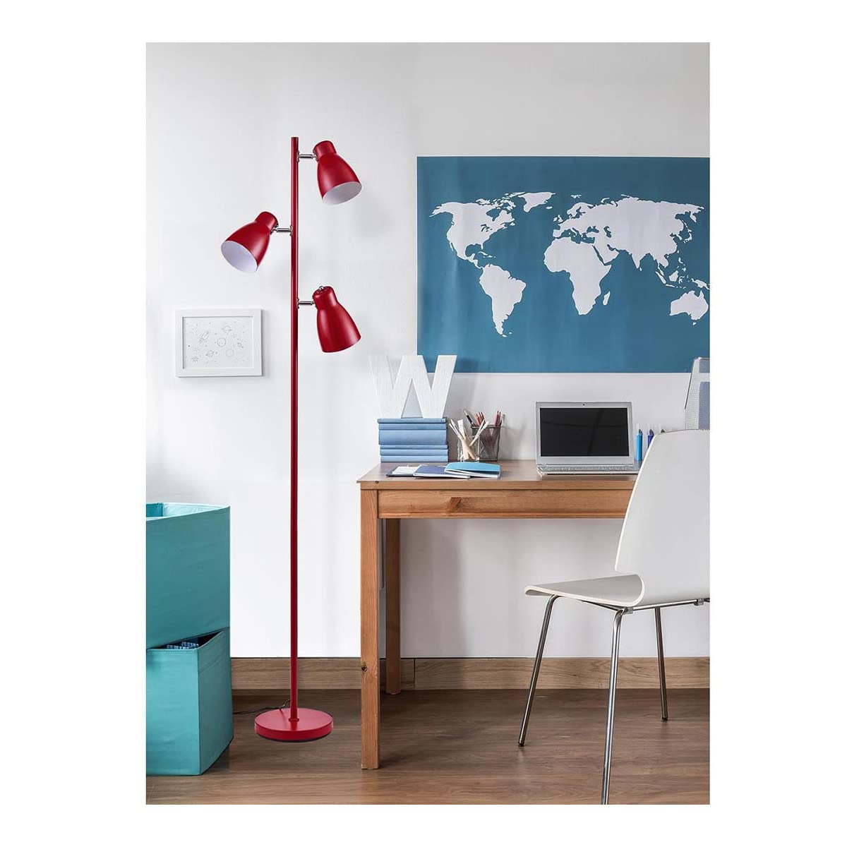 Lámpara de pie industrial salón 166 cm Trébol decorativa 7