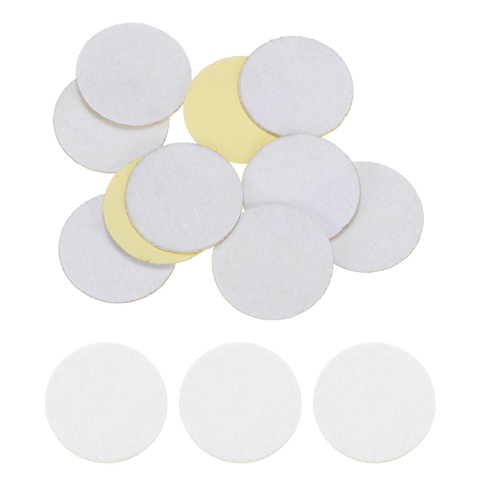 HARFINGTON 10pcs Round Adhesive Felt Circles, 35mm 1-3/8" Pre Cut Felt Craft Stickers Non-Woven Mini Felt Fabric Circles for DIY Sewing Handcraft Cut Projects Craft Finishing, White