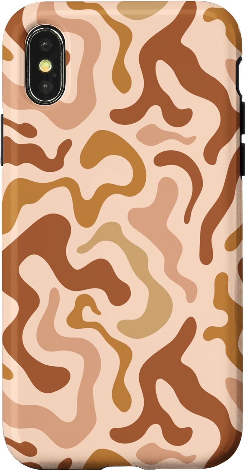 iPhone XR Brown Liquid Swirl Abstract Aesthetic Case