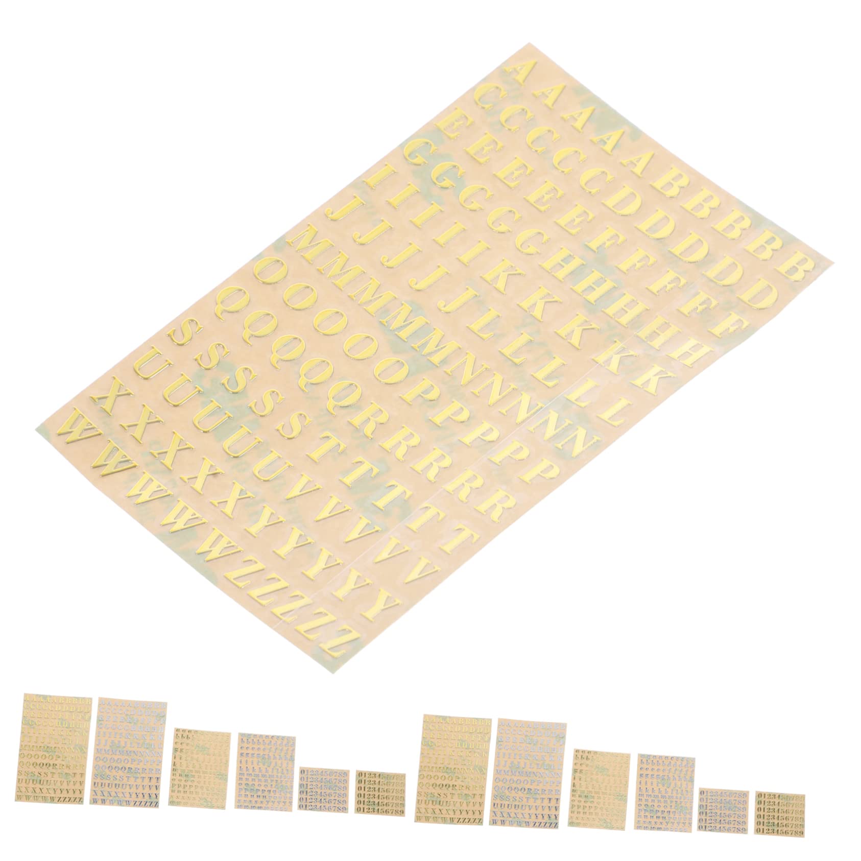 VILLCASE 60feuilles Autocollants Métalliques Alphabet Et Chiffres De Stickers Adhésifs Pour Décoration Bricolage De Et