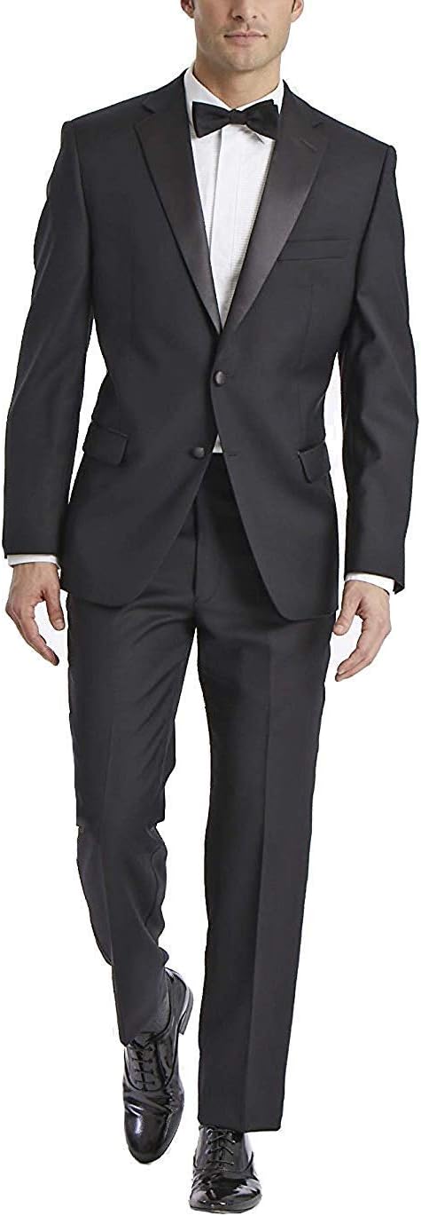 Adam Baker Men's Tux-S Slim Fit Tuxedo Suit - Black - 34S
