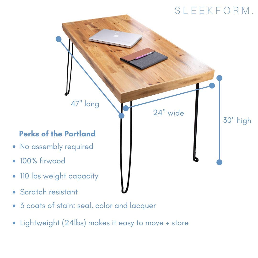 Sleekform Folding Desk Lightweight Portable Wood Table, Small Wooden