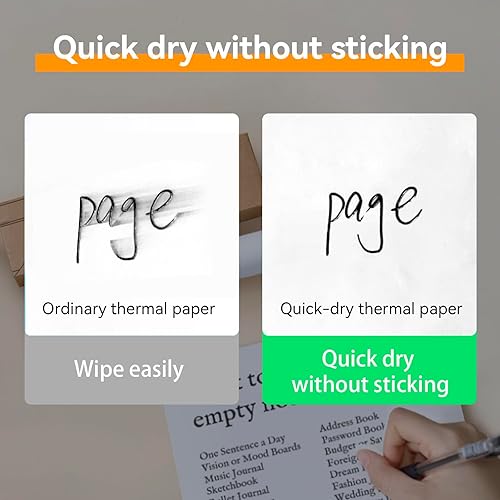 Miniatura 5 de Papel de impresora térmica A4, 4 rollos, 8.3 pulgadas de ancho, papel de fax, compatible con PeriPage A40, M08F, MT810 y otras impresoras térmicas