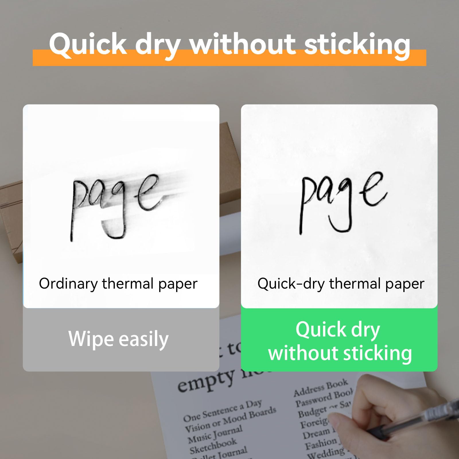 Papel para impresora térmica A4, 4 rollos, 8.26 pulgadas de ancho, compatible con PeriPage A40, M08F, MT810 y otras impresoras térmicas portátiles (4 rollos | 8.26 x 23 pies)