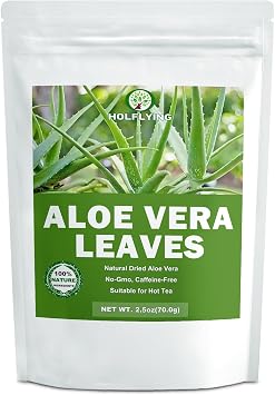 Dried Aloe Vera Leaves Sliced - 2.5 oz, Cut & Sifted, All-Natural Aloe Leaves Without Aloe Vera Gel, No Additives, No GMO