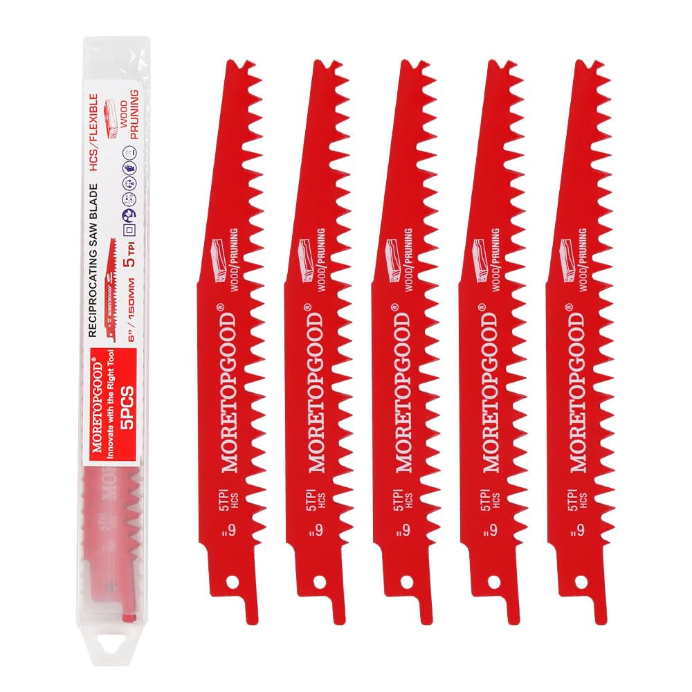 MORETOPGOOD Wood Pruning Reciprocating Saw Blades,6 Inch Saw Blades for