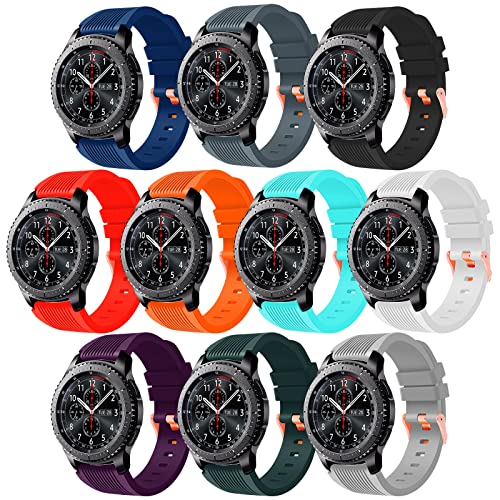 Bracelet Galaxy Watch 46mm et Gear S3 Frontier : lot de 10 bracelets silicone 22mm anti-irritation