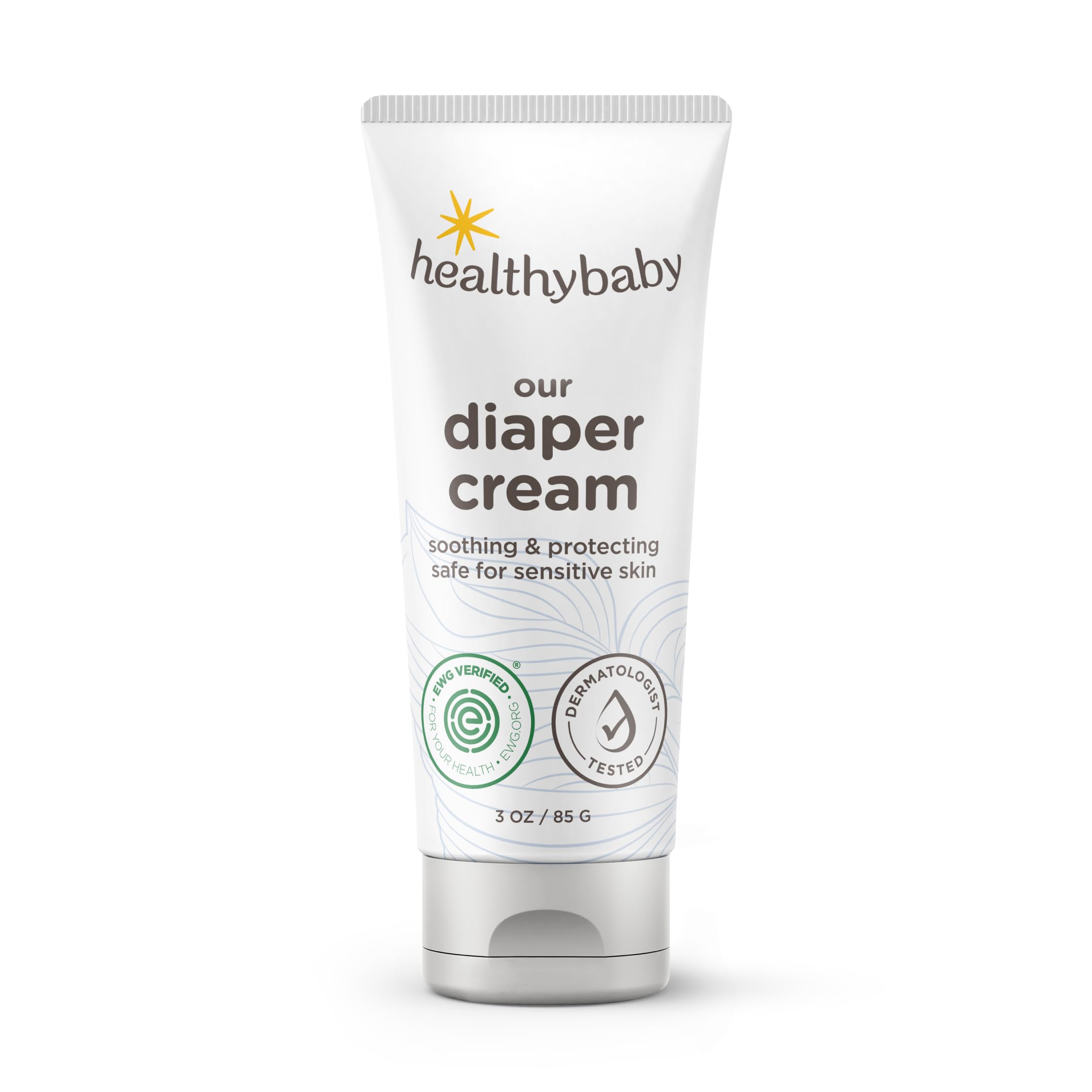 HealthyBaby Our Diaper Cream | Hypoallergenic Zinc Oxide & Squalane Diaper Cream | Fragrance Free, EWG Verified + Non-GMO, 3 oz
