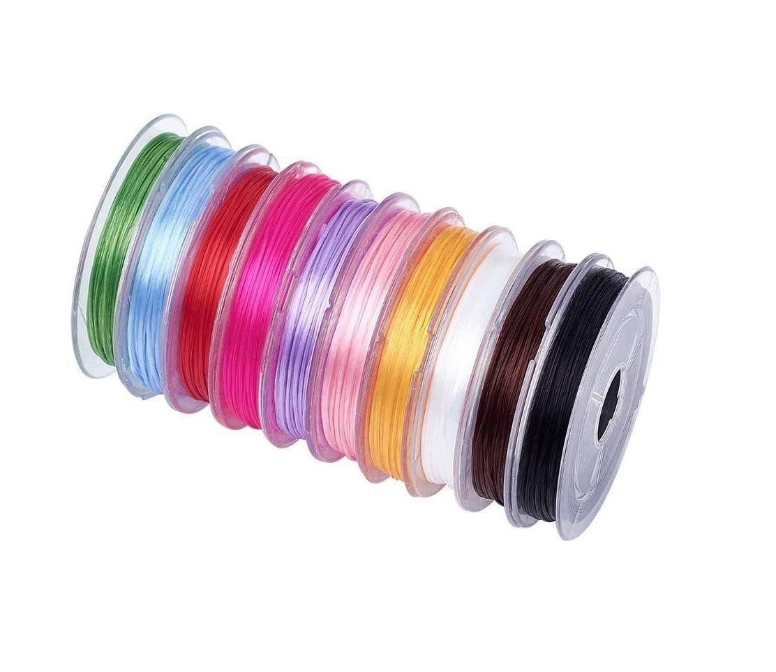 KRAFTMASTERS� 10 Pcs Mixed Color Crystal Elastic Strong Stretchy Beading Thread String (0.8 MM)-image-35