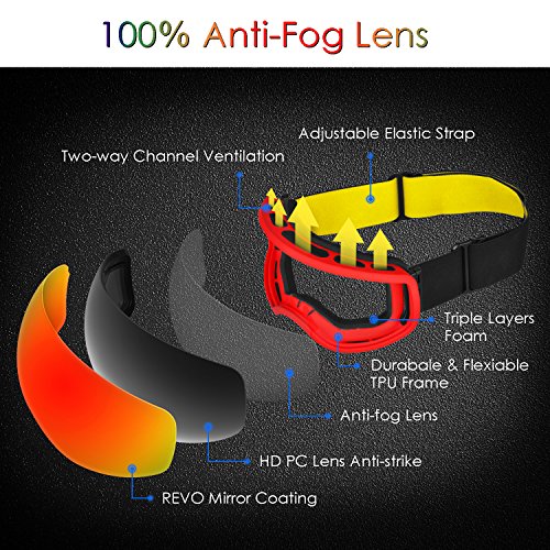 Homeme, maschera da sci pro, occhiali con