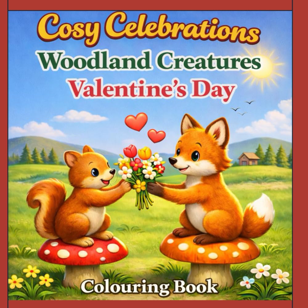 Cosy Celebrations Woodland Creatures: Valentine's Day : A Calm and Cozy Woodland Colouring Book for All Ages