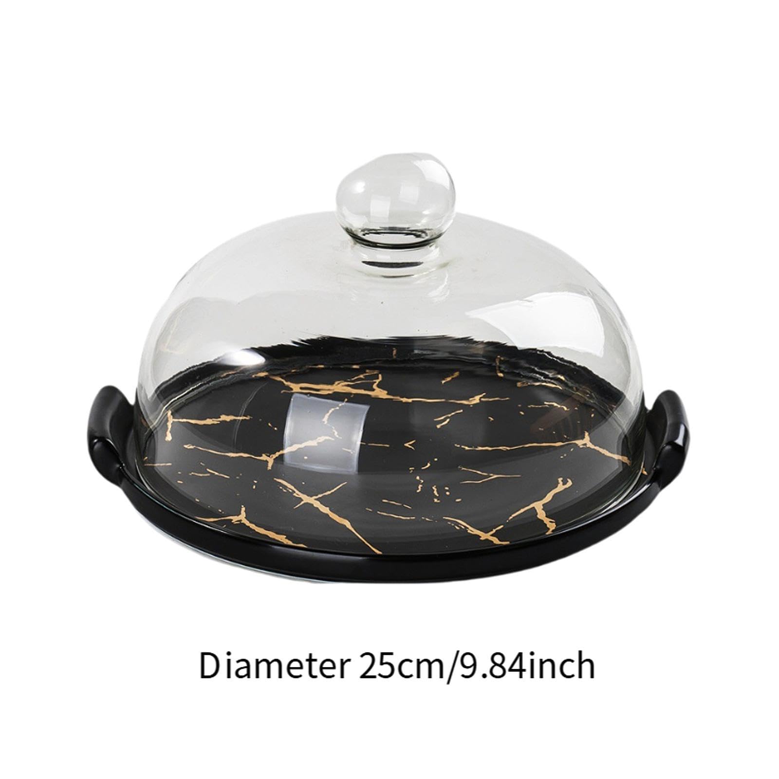 Alzata Da Dessert in Ceramica a Cupola per Servire Torte, Nero
