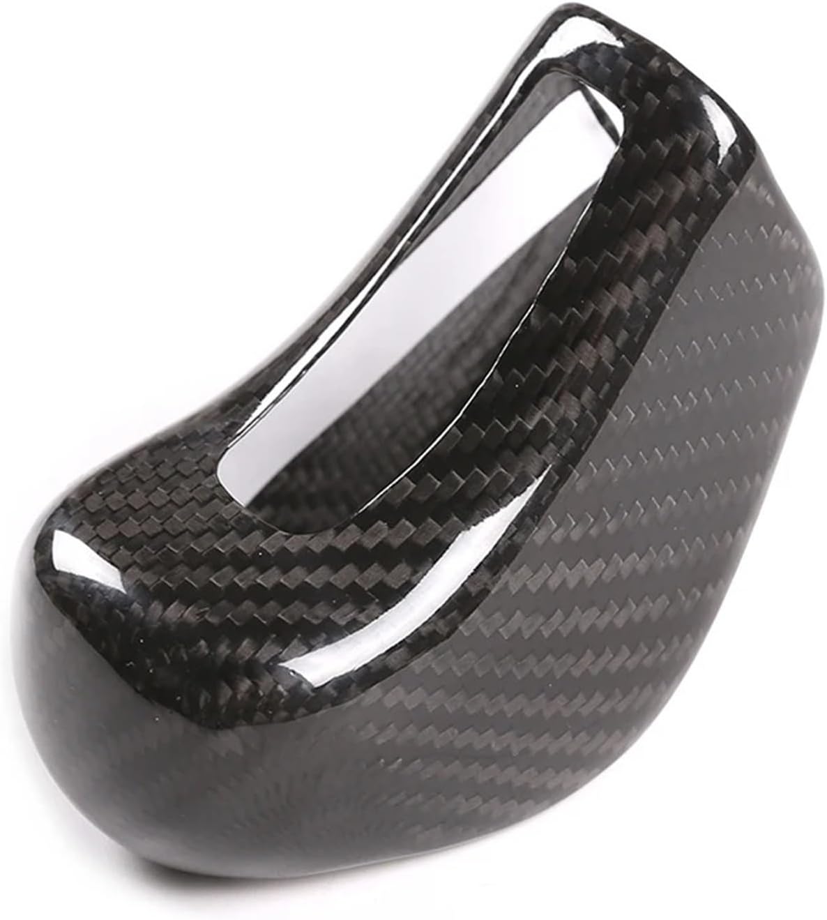 Real Carbon Fiber Compatible for Maserati Levante Ghibli Quattroporte 2013-2018 Car Shift Hood Decorative Sticker Car Accessories(Black Carbon Fiber-A)