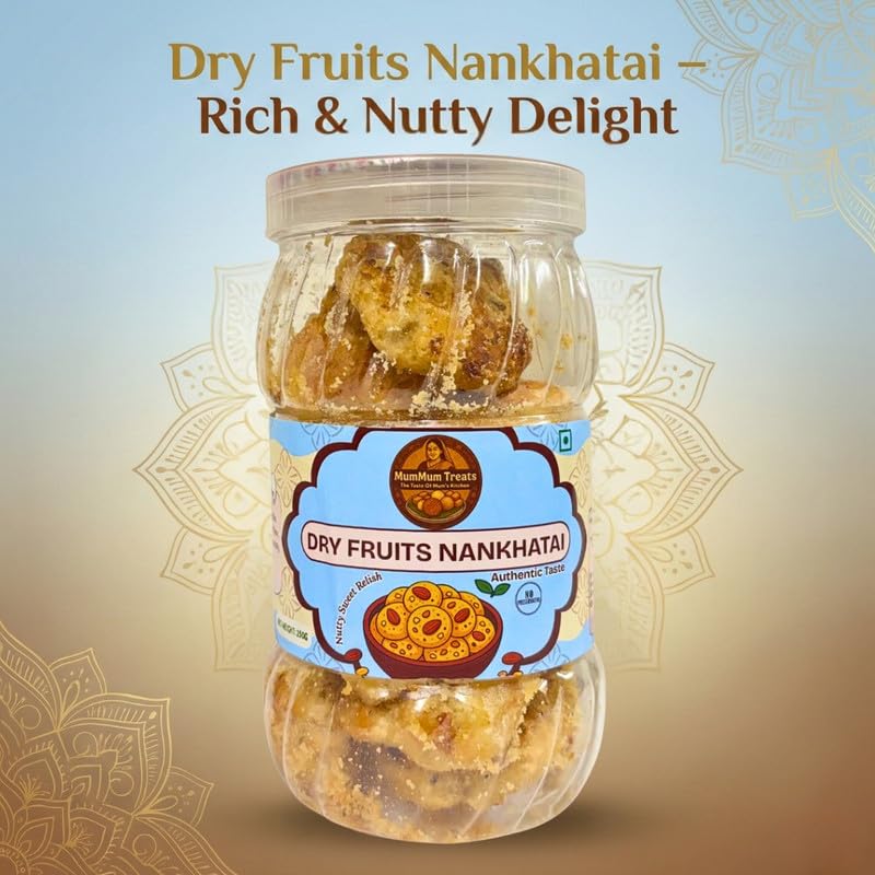 Image of MumMum Treats Dry Fruit Nankhatai | Traditional Indian Tea-Time Snack | Craving Snack for All Ages | All-Time Delight Biscuits & Cookies