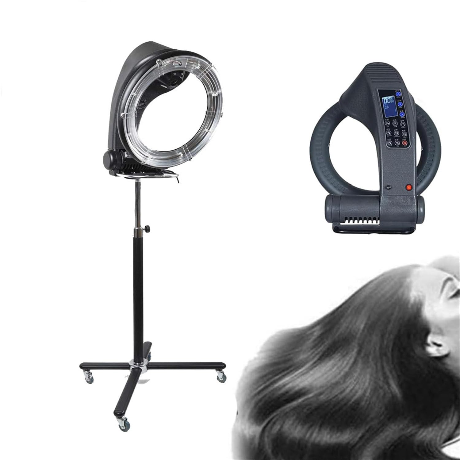 Orbiting Hair Dryer Professional Blow Dryers for Salon Use Digital Control Infrared Hair Color Perm Processor Adjustable Timer