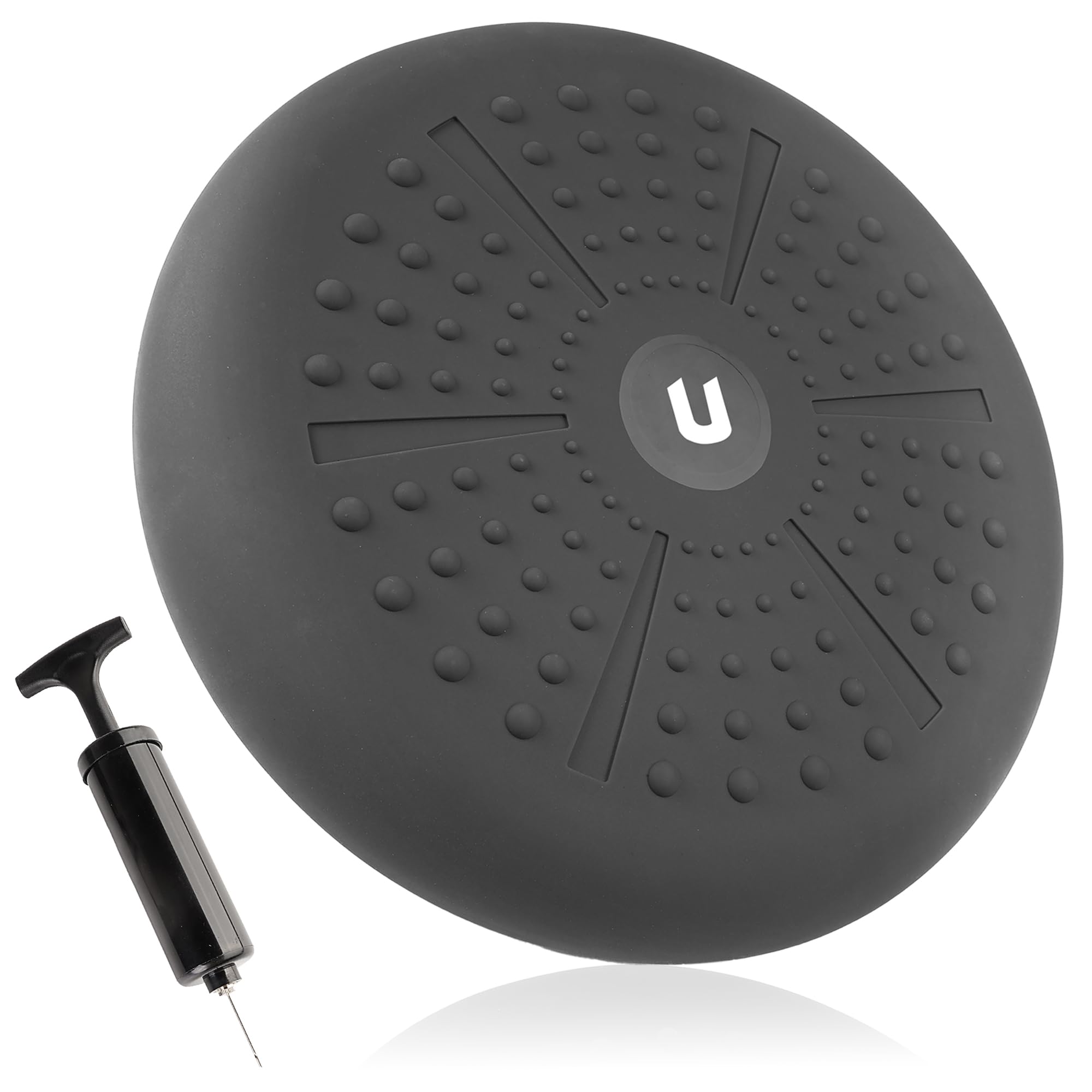 unycos - Ballsitzkissen Ø33 cm inklusive Pumpe, Noppenkissen, Luftkissen, Anti-Burst Sitzkissen, Balancekissen, Core, Rücken, Fitness Koordinations und Rückentraining (PureZen)