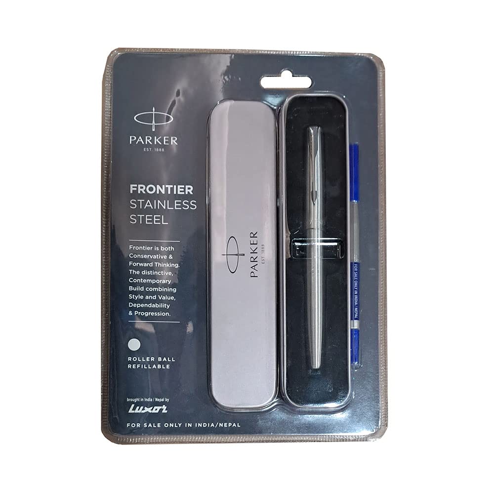 Parker Frontier Stainless Steel Chrome Trim Rollerball Pen