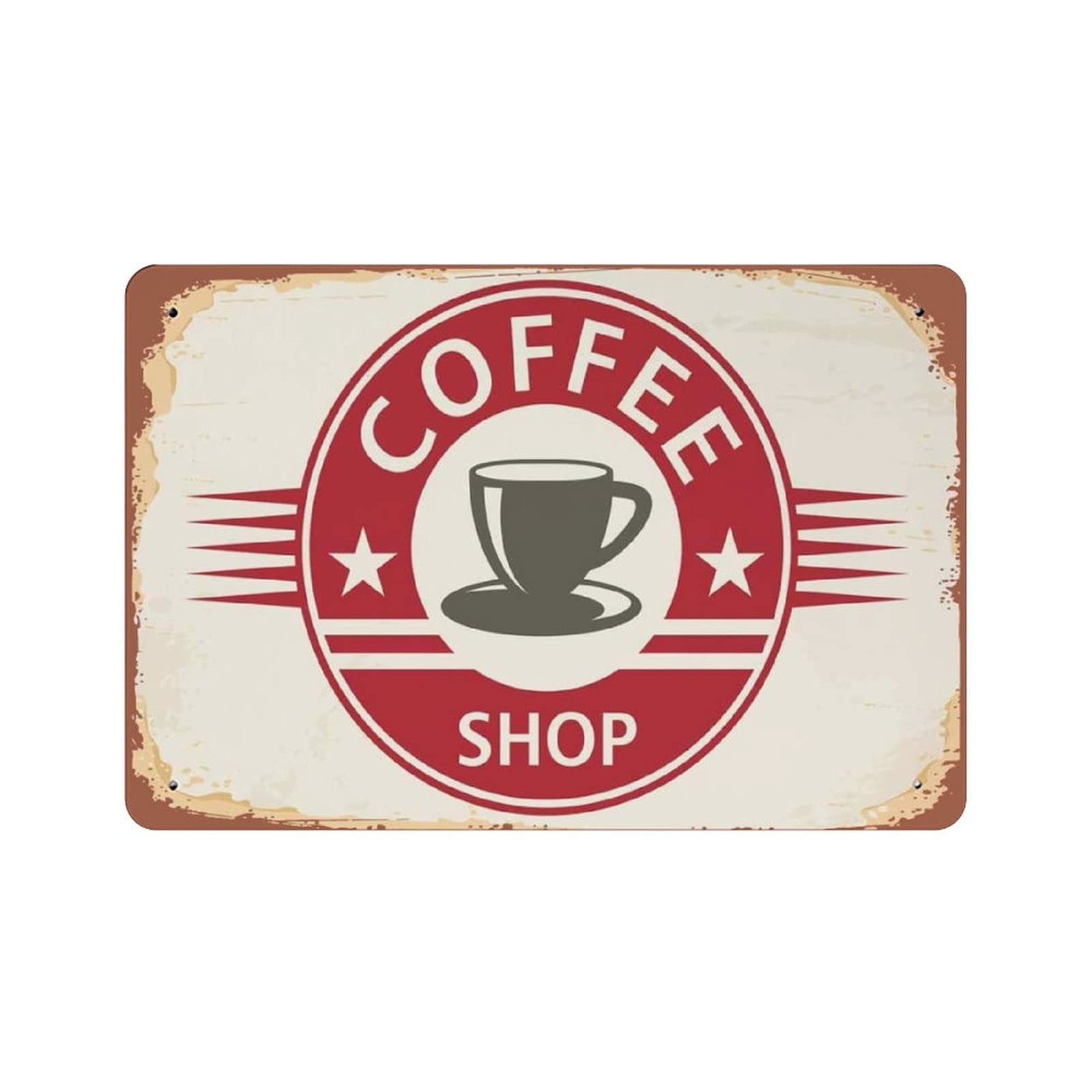 Metal Tin Sign Coffee Shop Vintage Tin Poster Metal Sign Wall Decoration Country Kitchen Home Garage Decor 8"x12"