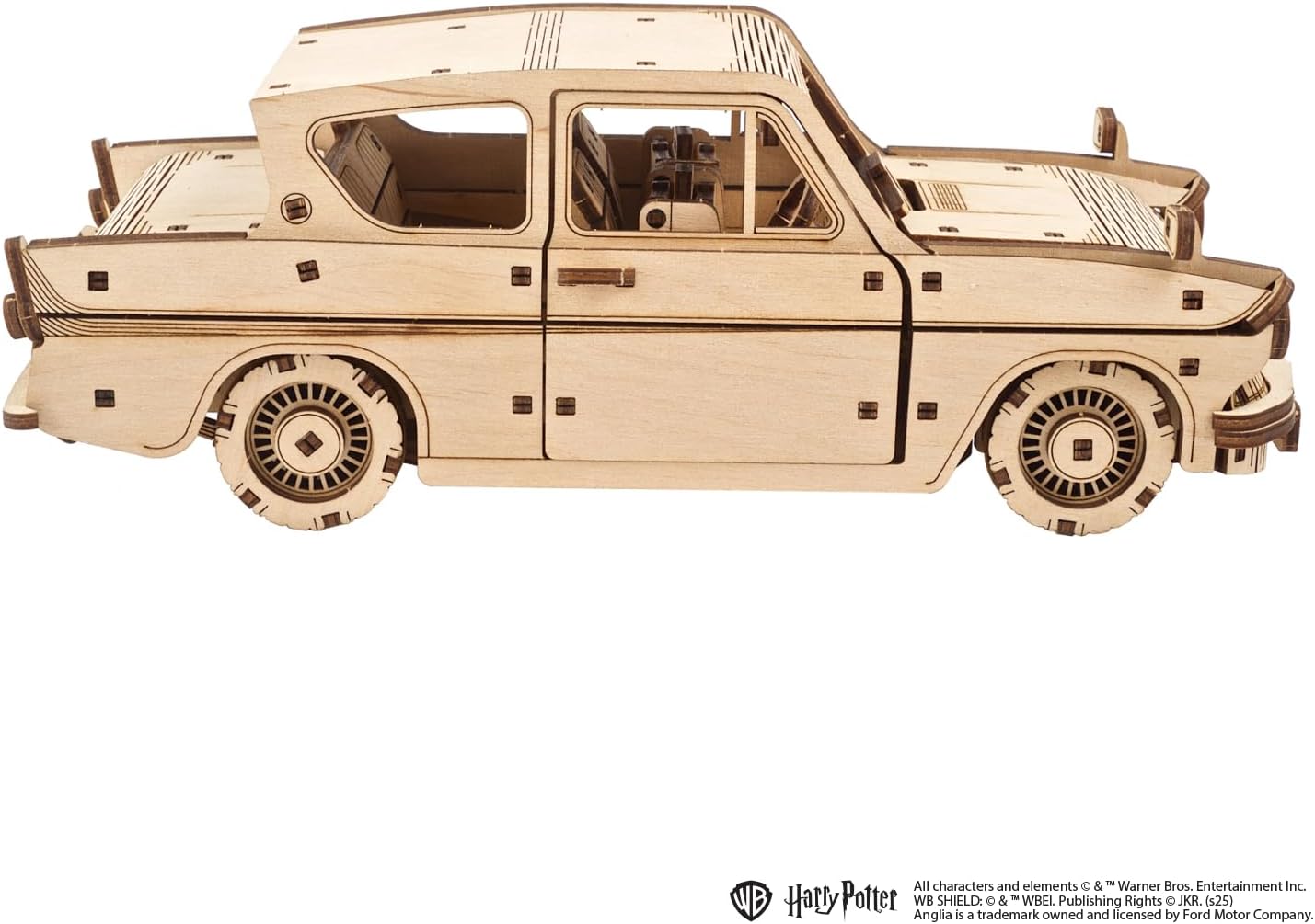 Ugears Flying Ford Anglia 3D Puzzle, 246-Parts, 8.8-Inch, Brown