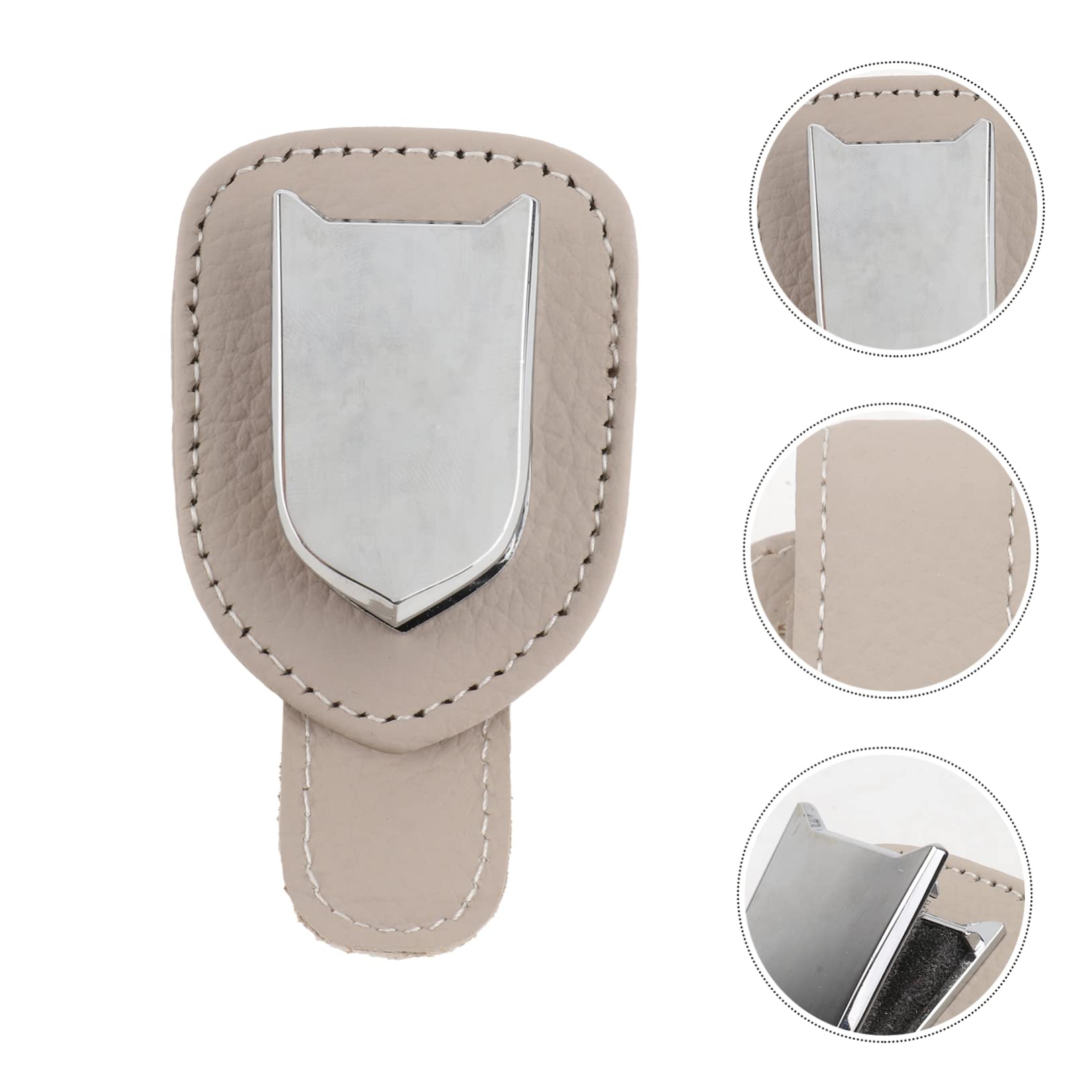 Ciieeo 2pezzi Porta Occhiali da Sole per Auto Clip in Pelle e Inossidabile Porta Biglietti per Occhiali da Vista per Aletta Parasole per Auto