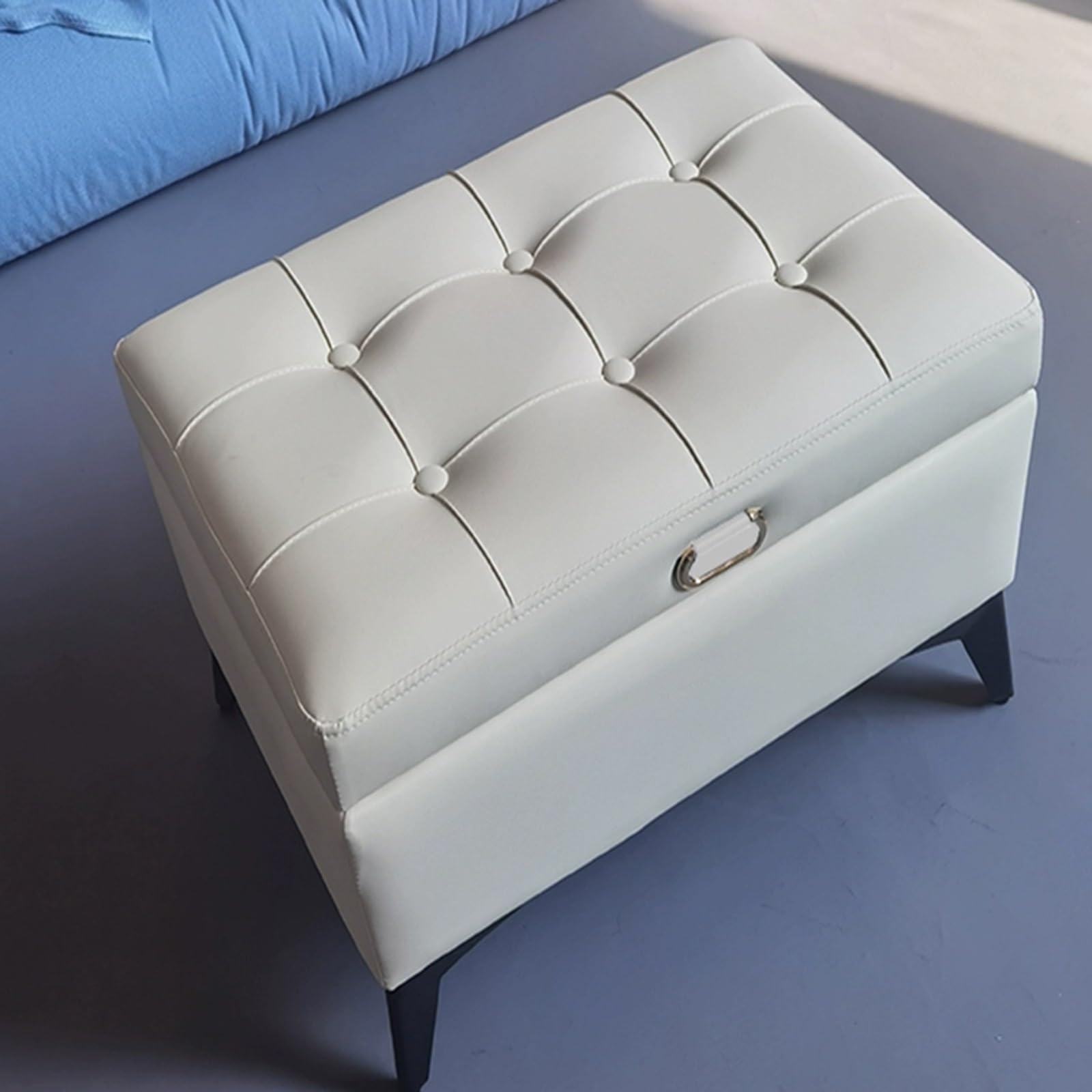 Moderno Tapizado Banco de Almacenamiento para Zapatos, Banco de Entrada y Extremo de Cama, Estante para Pasillos y Salas de Estar, Mueble Multifuncional.