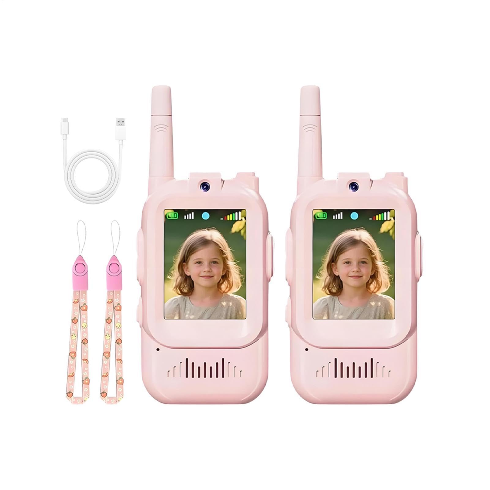 Walkie Talkies De Video para Niños Intercomunicador De Largo Alcance con | Walkie Talkies Recargables De Largo Alcance Para Niños Niñas Juegos Familiares Acampada Navidad