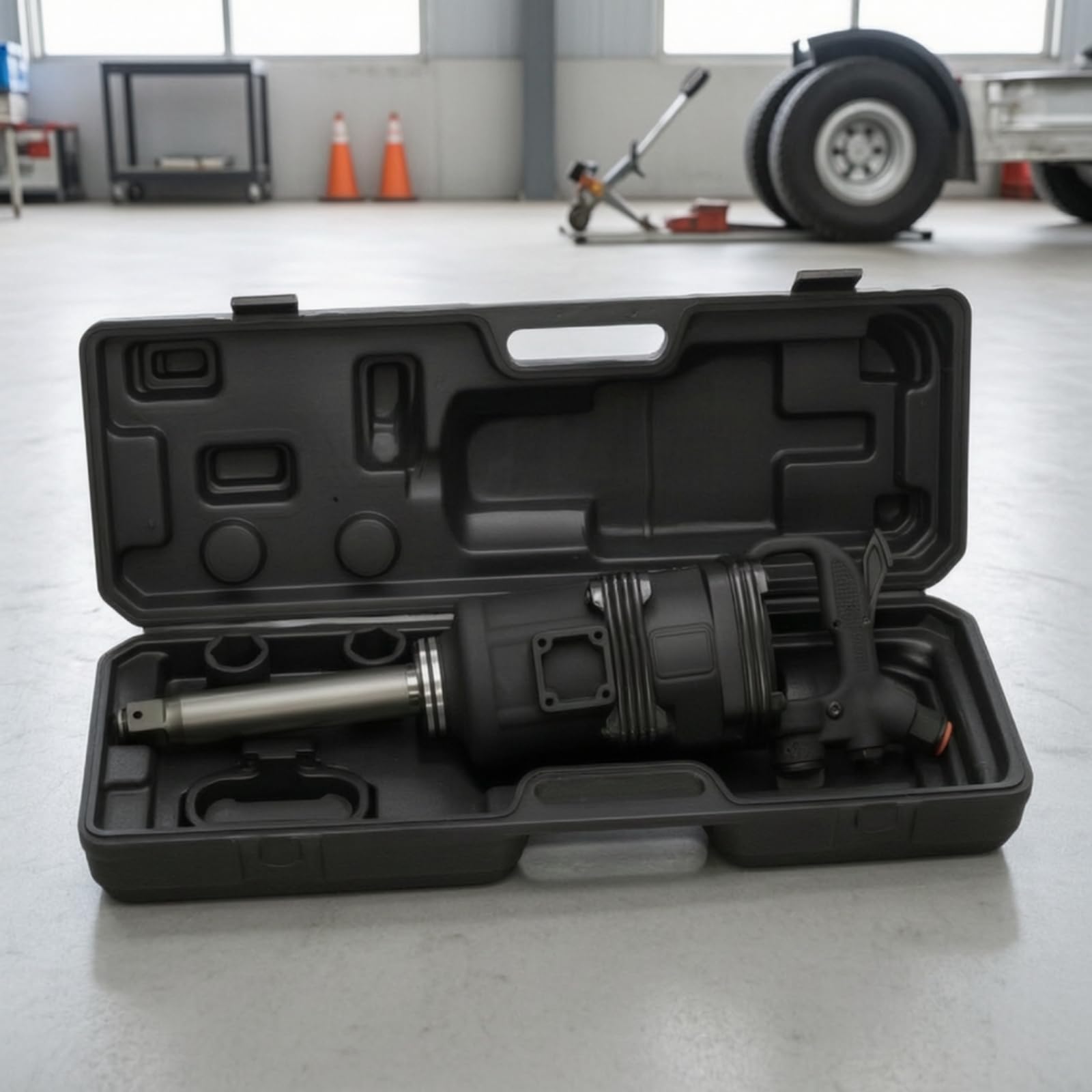 Llave de Impacto Neumática Herramienta de Impacto Pistola Neumática Llave para Pernos Almacenamiento en Estuche Rígido Moldeado para Transporte Seguro
