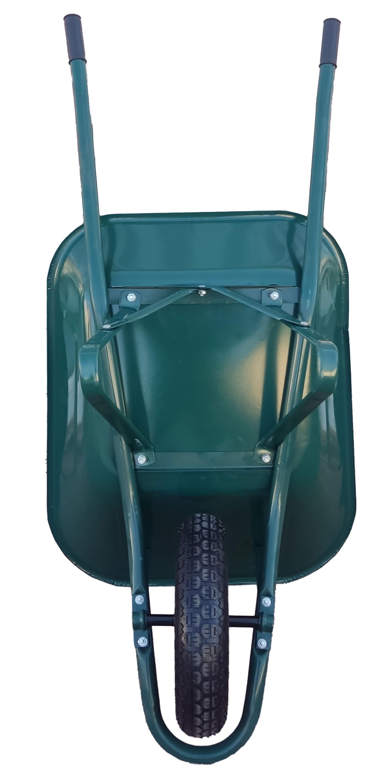 Carretilla de jardín | Resistente | Color Verde| 65 litros de Volumen | 110 kg | Neumáticos con llanta metálica | Carretilla de Transporte