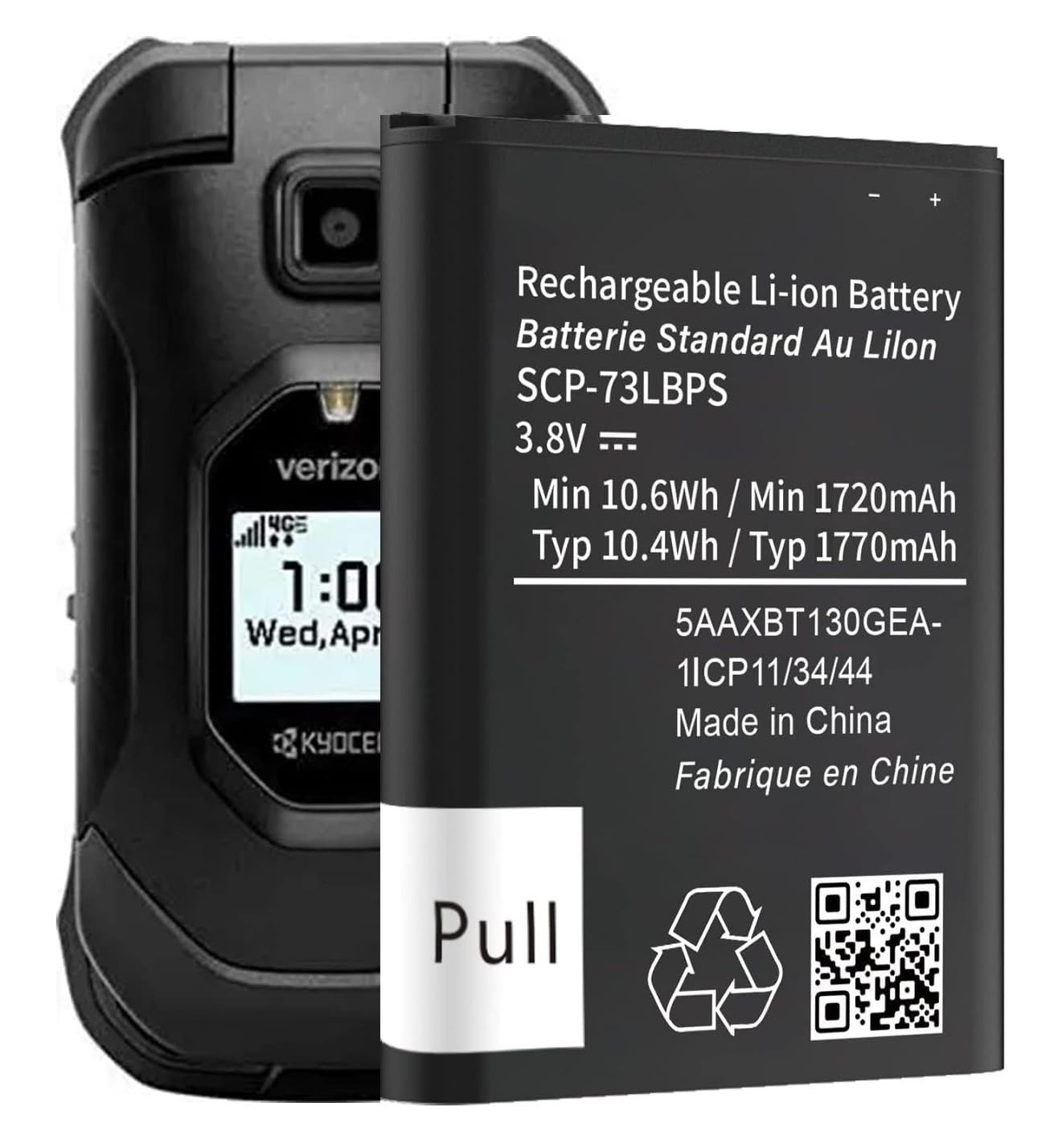 Svenirven SCP-73LBPS Battery, 2024 New Upgraded Replacement for Kyocera DuraXV Extreme E4810 Verizon Flip Phone (SCP-73LBPS)