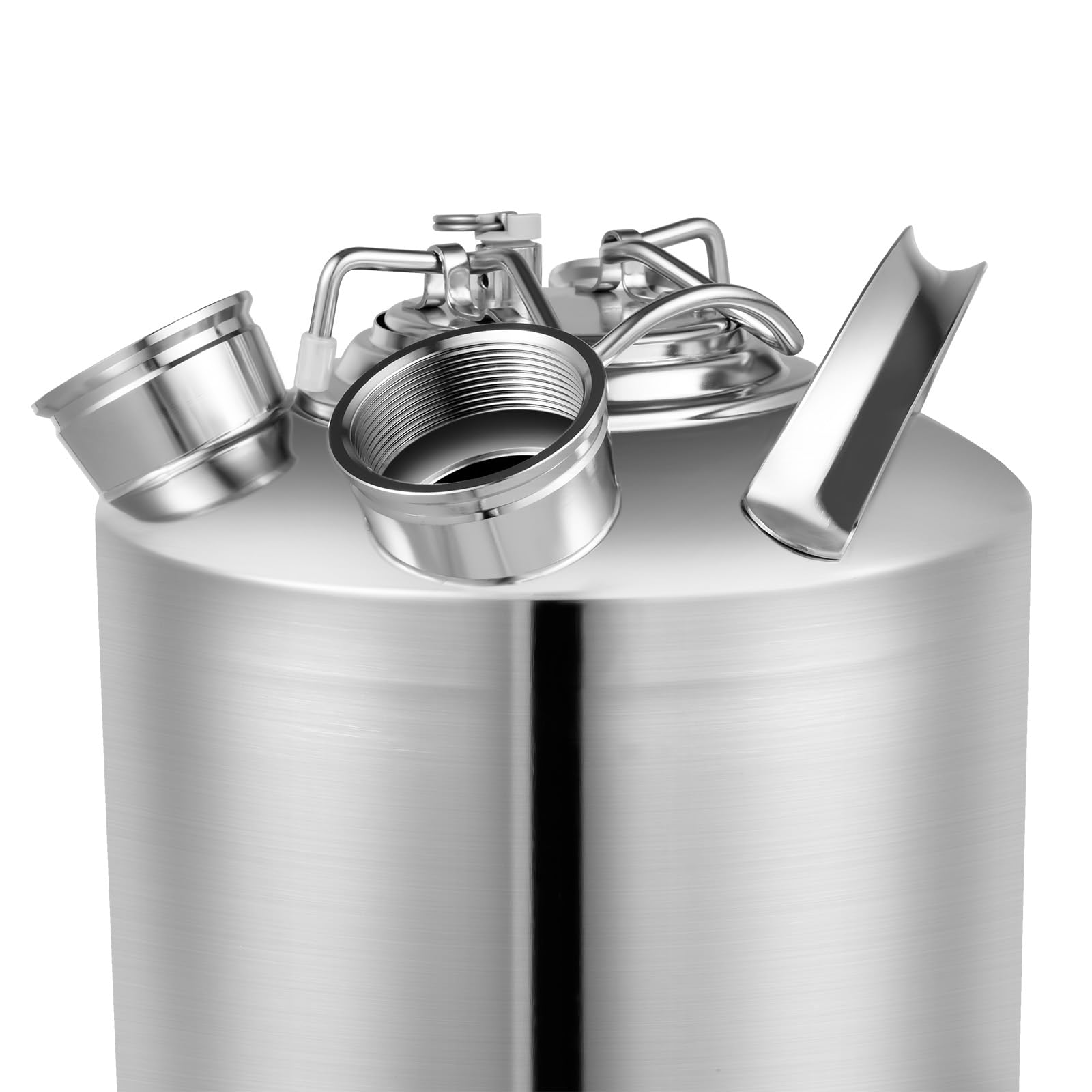 Botte di Pulizia in Acciaio Inox 10L, Contenitore per Pulizia della Birra, 3 Teste Dispositivo di Pulizia della Birra per Lance di Tipo A e S, Contenitore Birra per Pulizia Lattine Birra