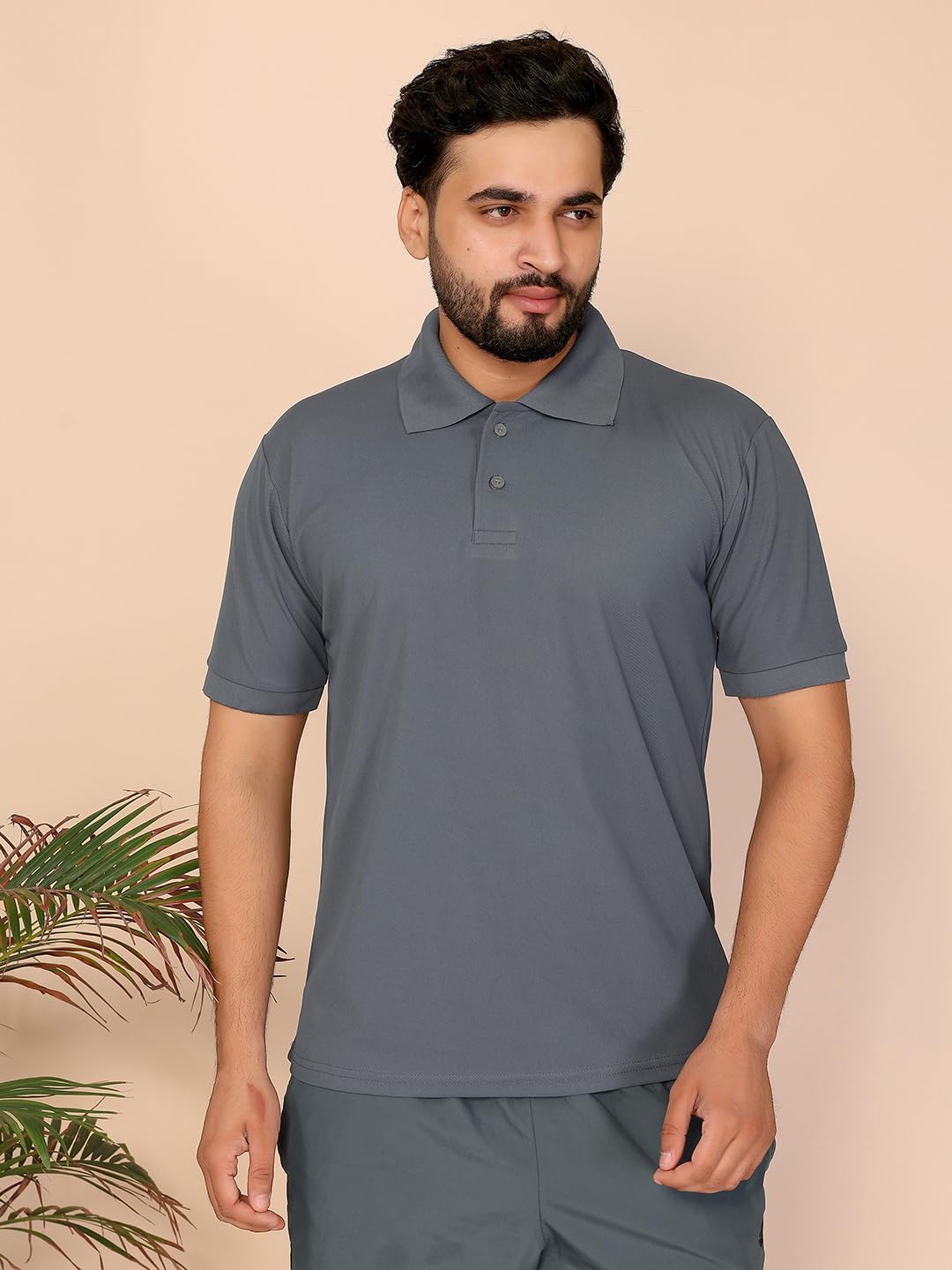 anand sarees Anand Men's Short Sleeve Collared Polo T-Shirt -OG_MD_Men_TSHT822_XXL Grey-picture-21