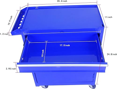 Miniatura 141 de Carro de herramientas de 4 cajones con ruedas, multifuncional, almacenamiento de herramientas, cajones, herramienta rodante, organizador