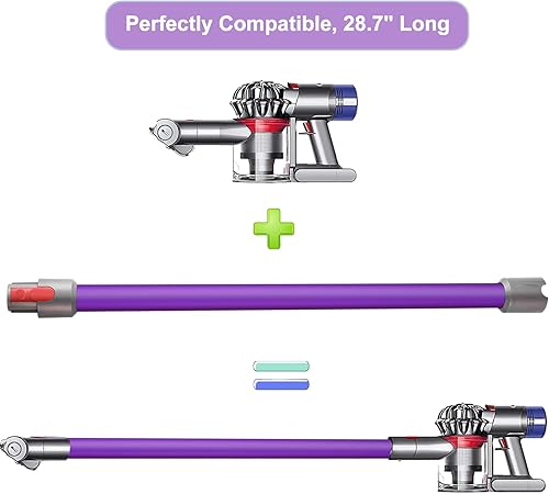Miniatura 3 de Qygba Tubo de varilla de repuesto para piezas de vacío Dyson Stick V15 V11 V10 V8 V7, piezas de repuesto de vacío de extensión, 28.7 pulgadas