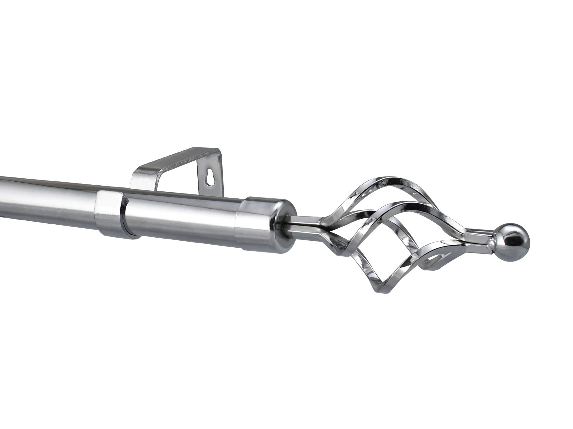 Extendable Metal Curtain Pole 19mm Polished Chrome Eyelet Or Rings Rod Fittings (Polished Chrome Roma, 0.7m - 1.1m Extendable)