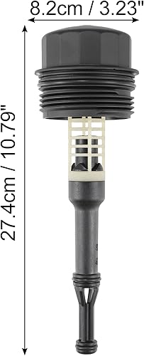 Miniatura 3 de X AUTOHAUX Cubierta negra del casquillo del filtro del motor del aceite del coche para Mercedes-Benz C230 C250 E280 E300 G550 GL450 ML350 R350 S400