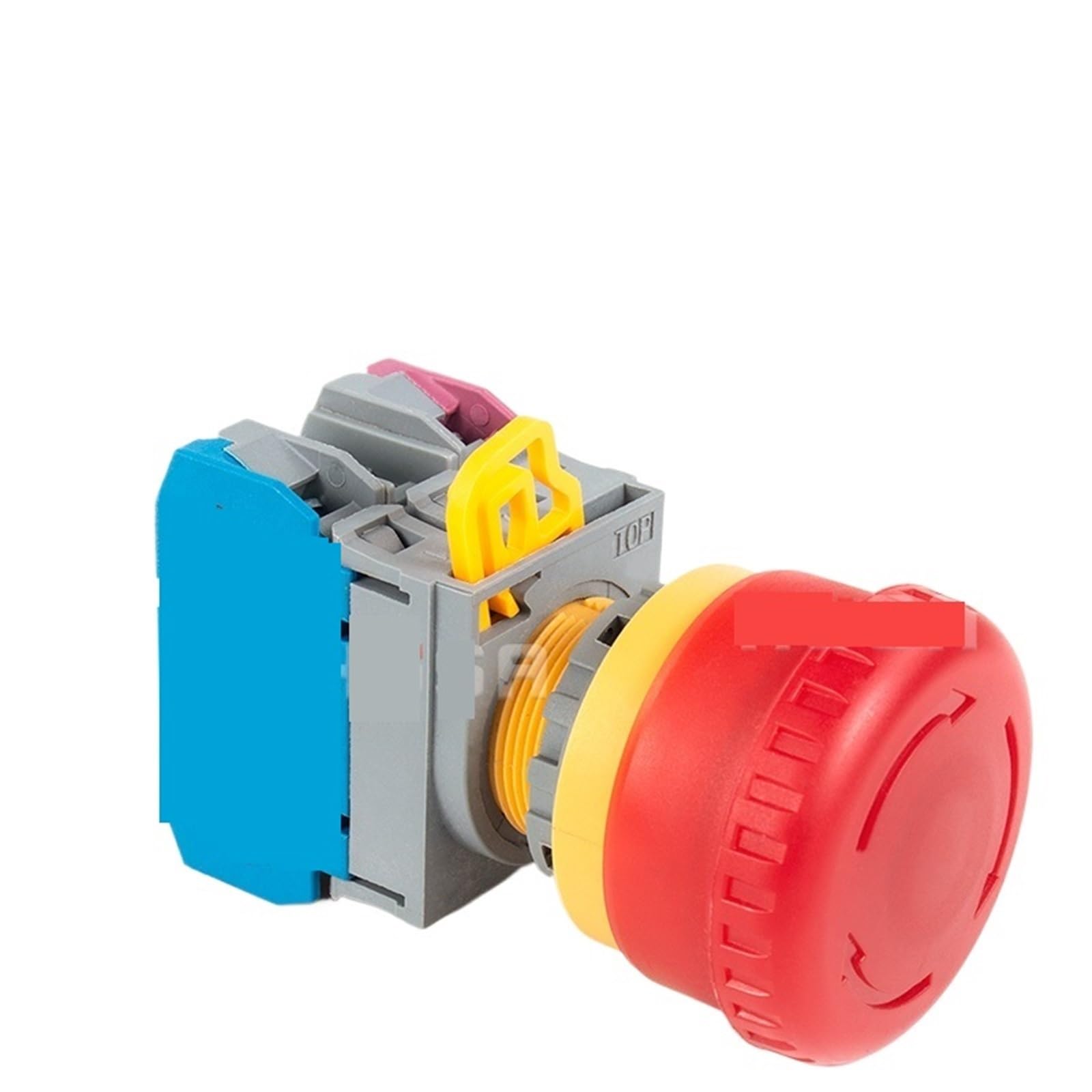 LAY6 - Interruptor de botón LED autorestablecido, parada de emergencia de 22 mm, arranque DIY 1NO 1NC, interruptor de botón instantáneo cabeza de plástico contacto plateado (LED (solo rojo