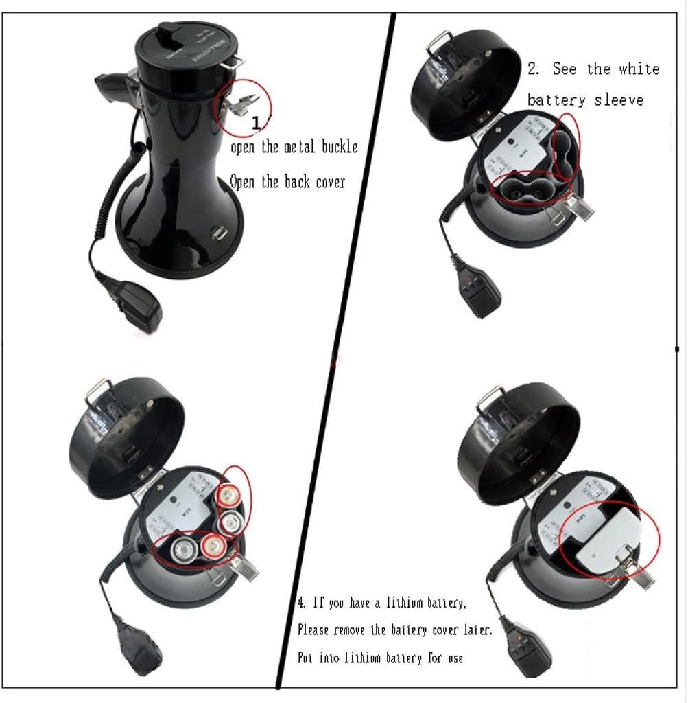 Megaphone 50W High Power Megaphone Speaker, Portable Handheld Voice Amplifier Bullhorn Voice and Siren Alarm Modes with Volume Control Bullhorn Amplifiers