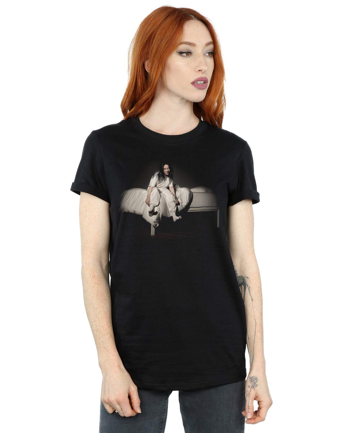Absolute Cult Women's Black Billie Eilish Sweet Dreams Boyfriend Fit T-Shirt XXX-Large