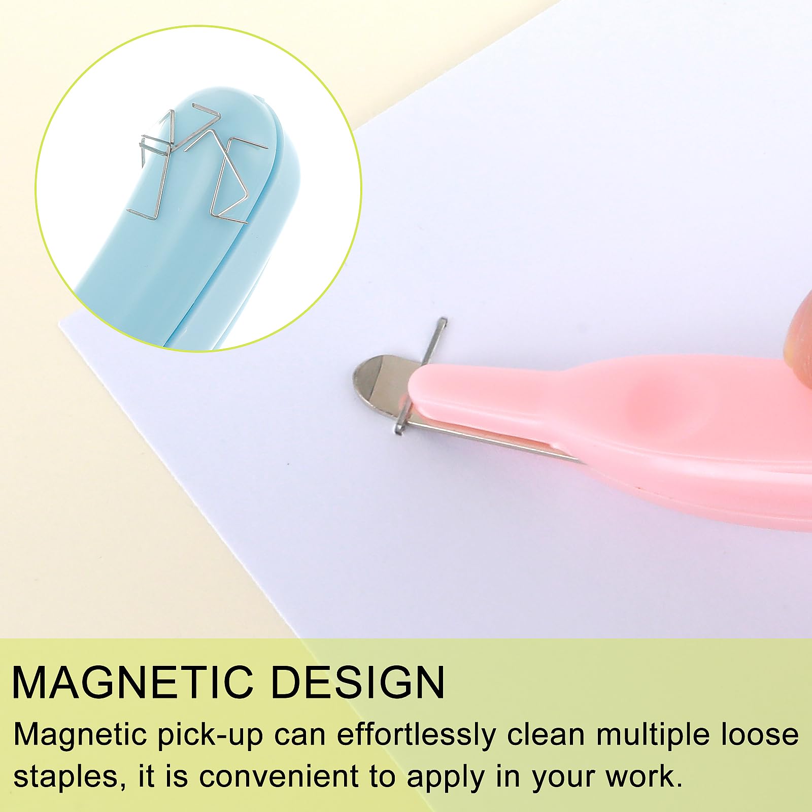 DSLSQD 4 Pack Staple Remover Professional Magnetic Staple Remover Tool Multicolored Staple Puller Stapler Removers for Classroom School Office Home (Pink - Image 3
