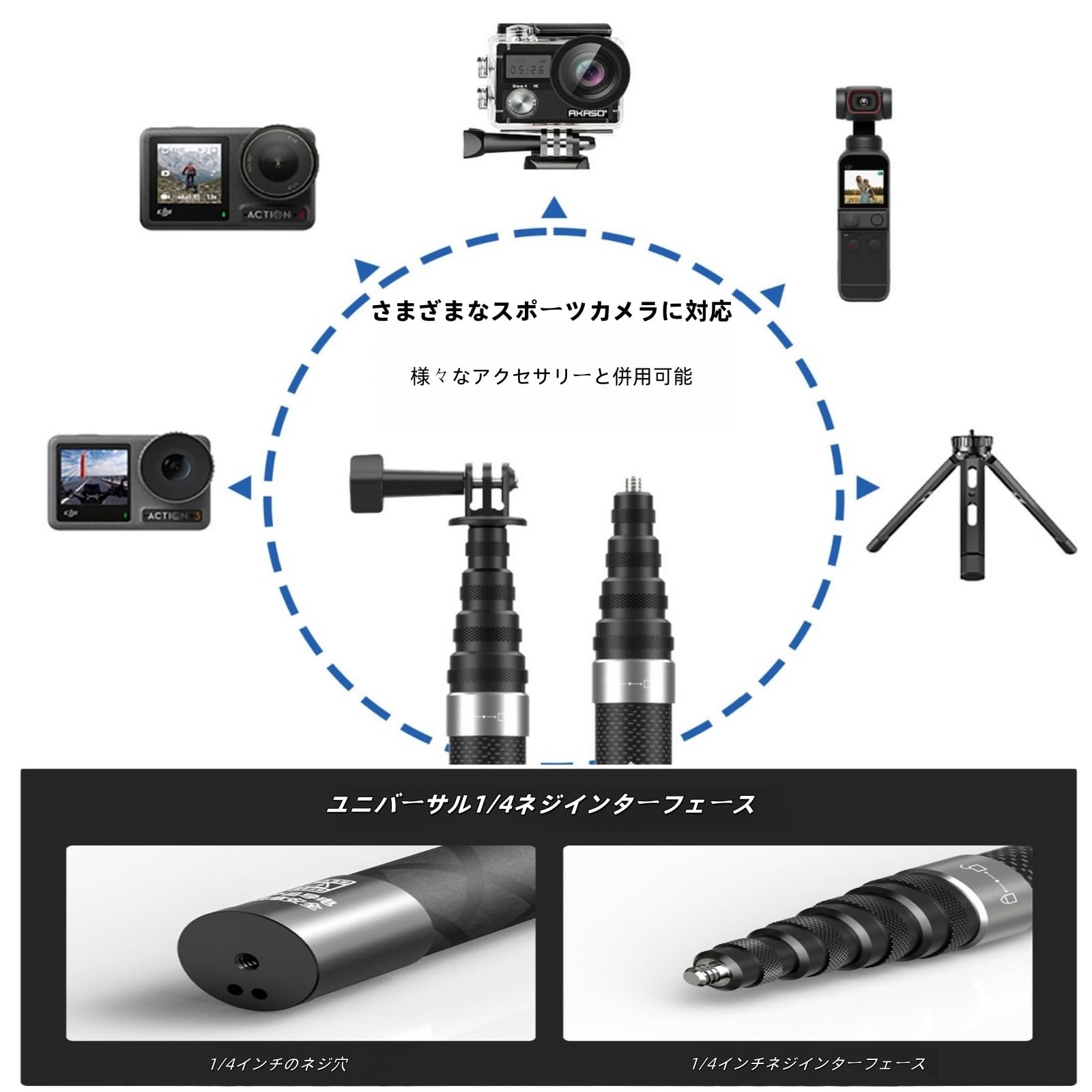 Amazon | Insta360に対応 3m自撮り棒 見えない自撮り棒 Insta360 X5/X4